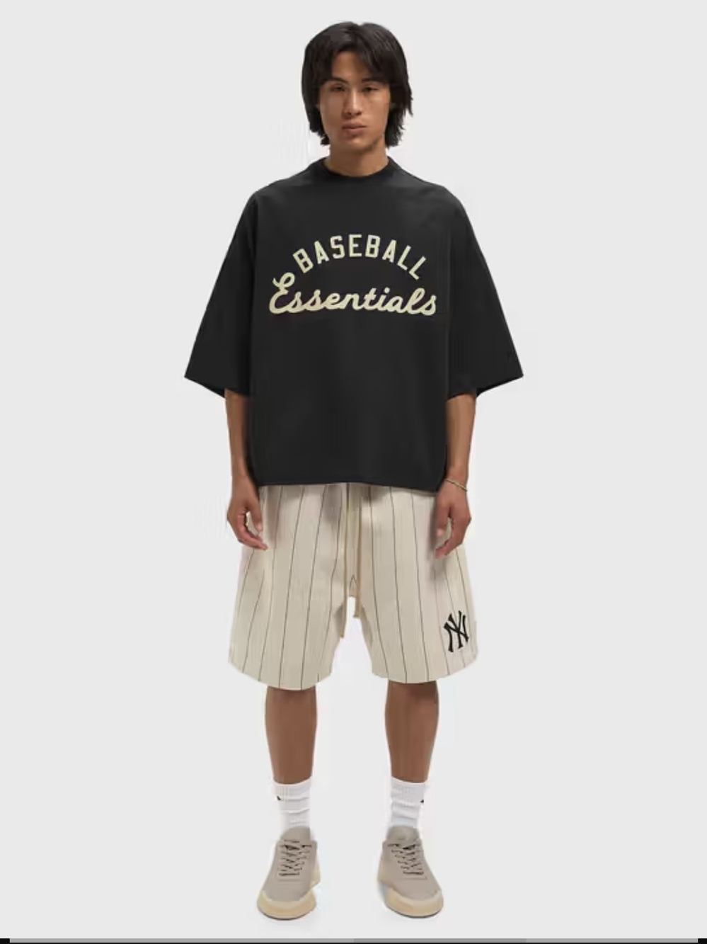 NWT size Med. Fear of God Black 'Baseball Essentials' Short Sleeve Tee